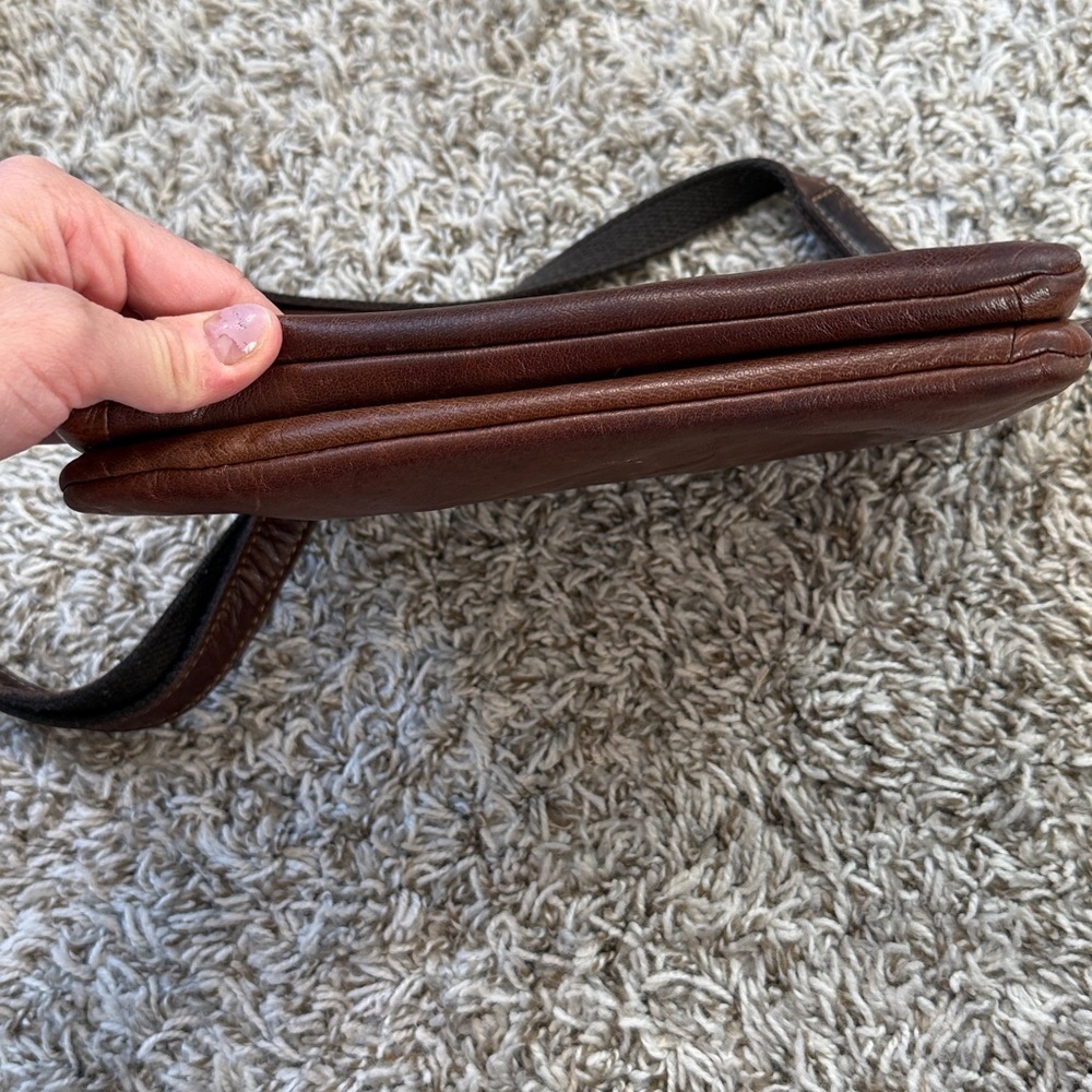 Jack Georges Leather Brown Crossbody Purse with RFID Protection - Picture 12 of 13